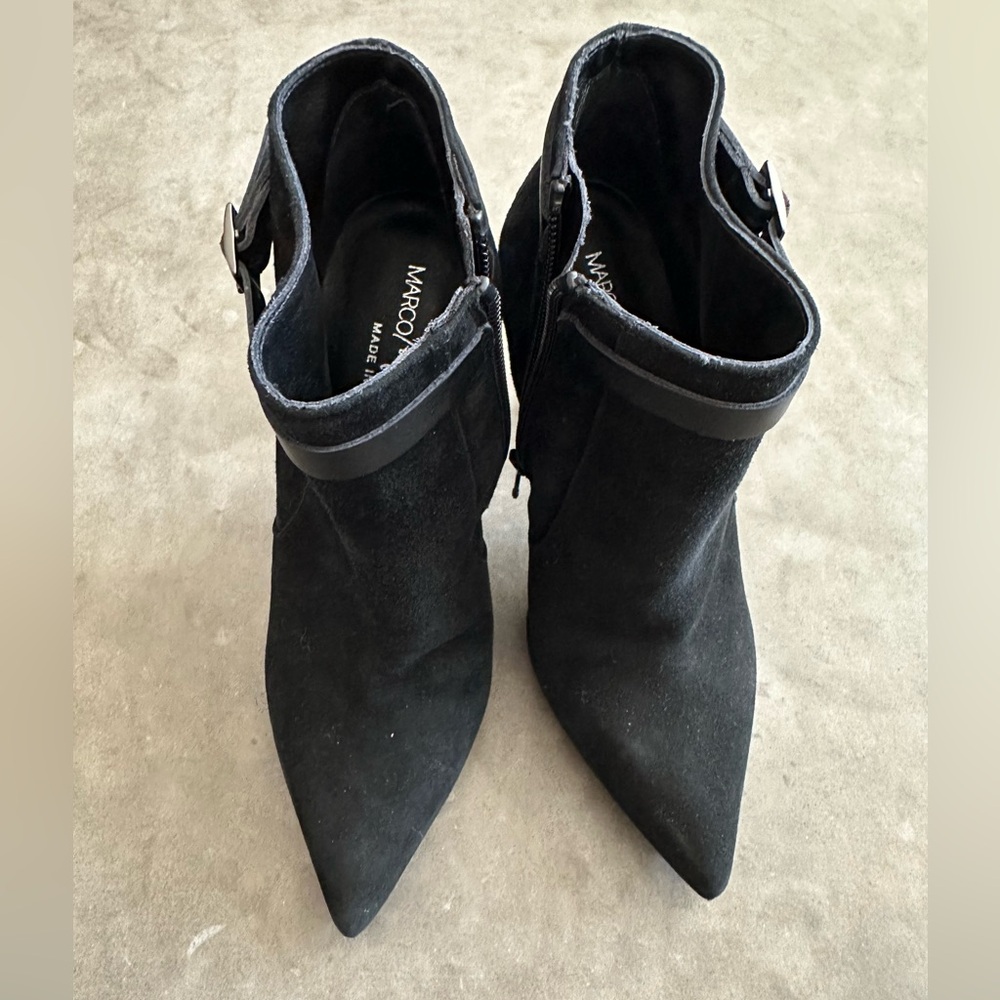 Marco Barbabella Black Suede Ankle Booties 35